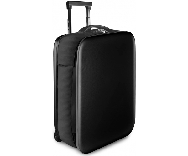 SUCASEN Faltbarer Trolley-Koffer aus hochwertigem PVC und PU-Leder, Gepäck 45 Liter, tragbar im Flugzeug, schwarz - foto Nr. 1