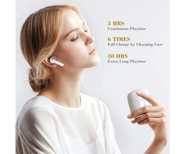 Drahtlose Ohrhörer, Bluetooth 5.0-Ohrhörer Hi-Fi-Stereo-Kopfhörer 30-Stunden-Spielzeit True Wireless-Ohrhörer IPX6 wasserdichte Ohrhörer im Ohr-Kopfhörer für Arbeit/Reise/Fitnessstudio (Grün) - foto 3 - photo №1