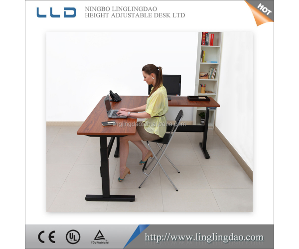 L-Form Executive Office Möbel Elektrisch höhenverstellbarer Sitz-Steh-Schreibtisch - foto 4 - photo №1