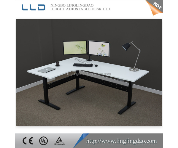 L-Shape Executive Office Furniture Electric Height Adjustable Sit Stand Desk - photo 2 - photo №1