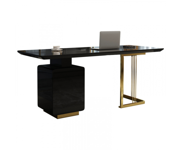 Wholesale home office furniture desks Modern light luxury stainless steel working desk - photo 1 - photo №1