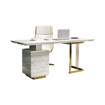 Wholesale home office furniture desks Modern light luxury stainless steel working desk - photo Nr. 1