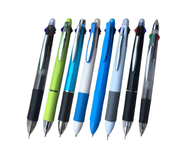 Stationery Japanese Multifunctional 4 Colors Retractable Click Ball Point Pens Multicolor 4 color ball pen with Pencil 0.5mm - photo 4 - photo №1