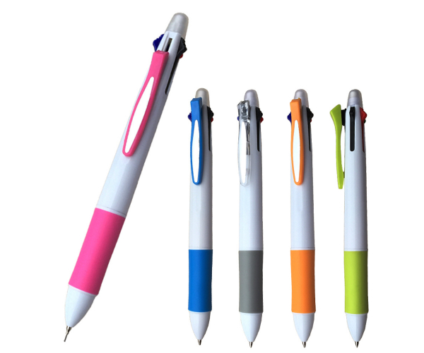 Stationery Japanese Multifunctional 4 Colors Retractable Click Ball Point Pens Multicolor 4 color ball pen with Pencil 0.5mm - photo 3 - photo №1