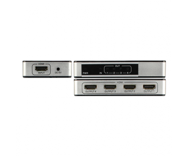 1 in 4 out HDMI Splitter 4 Port HDMI Audio Video Splitter Multiplier Box - foto 2 - photo №1