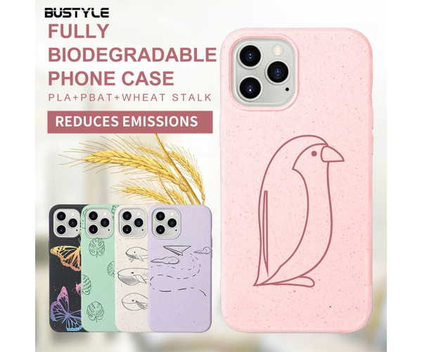 Custom Carving pattern fully Biodegradable phone cover for iphone 12 eco friendly case - photo 1 - photo №1