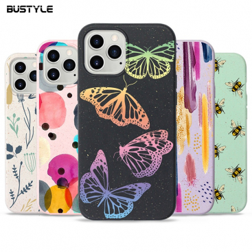 Custom Carving pattern fully Biodegradable phone cover for iphone 12 eco friendly case - photo Nr. 1