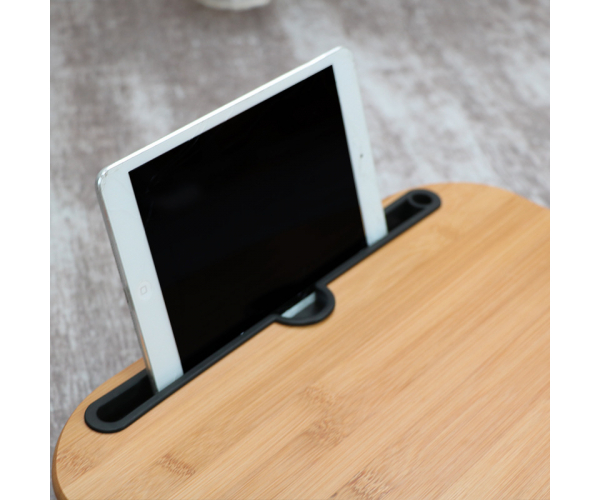 Versandfertige Laptop-Tisch-Schreibtischablage mit Bambus-Auflage mit Kissenpolster Anti-Rutsch-Stopper auf Sofa oder Bett - foto 5 - photo №1