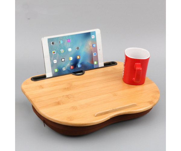Ready to ship Laptop Table desk tray with Bamboo pad With Pillow Cushion Anti Slip Stopper on Sofa or bed - photo Nr. 1
