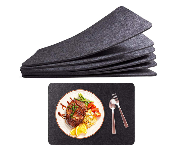 Felt Placemats Non Slip Heat Resistant for Kitchen Table Set of 6 - photo 5 - photo №1