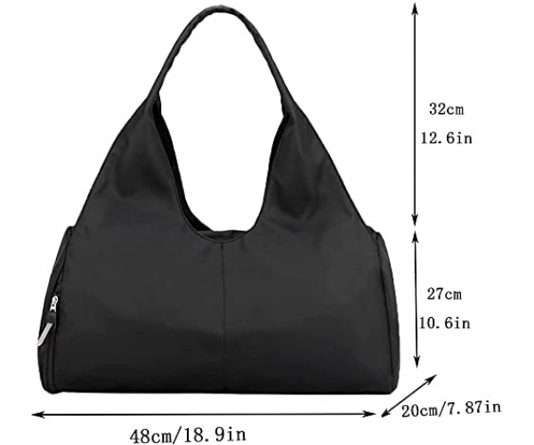 Duffel Bag Gym Totes with Dry Wet Pocket and Shoe Compartment for Men and Women, black, l, - photo 1 - photo №1