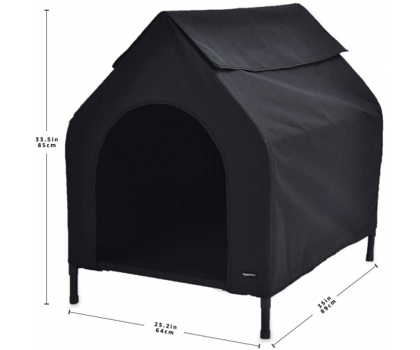 Amazon Basics Elevated Portable Pet House, Small (35 x 32 x 26 Inches), Black - photo 3 - photo №1