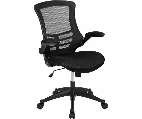 Flash Furniture Bürostuhl mit hoher Rückenlehne, ergonomischer Drehstuhl mit klappbaren Armlehnen und verstellbarer Kopfstütze - foto 2 - photo №1