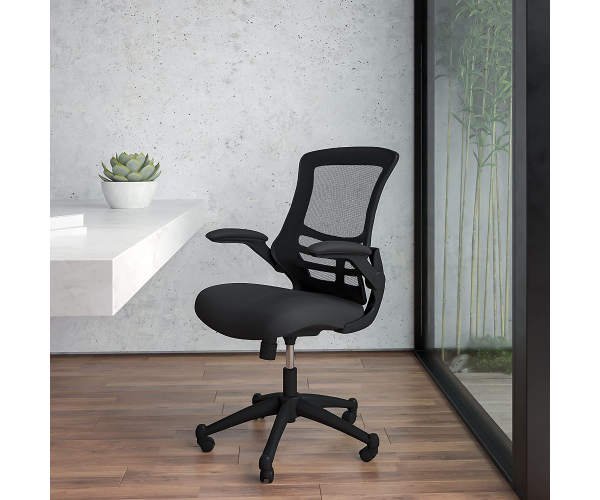 Flash Furniture Bürostuhl mit hoher Rückenlehne, ergonomischer Drehstuhl mit klappbaren Armlehnen und verstellbarer Kopfstütze - foto 1 - photo №1
