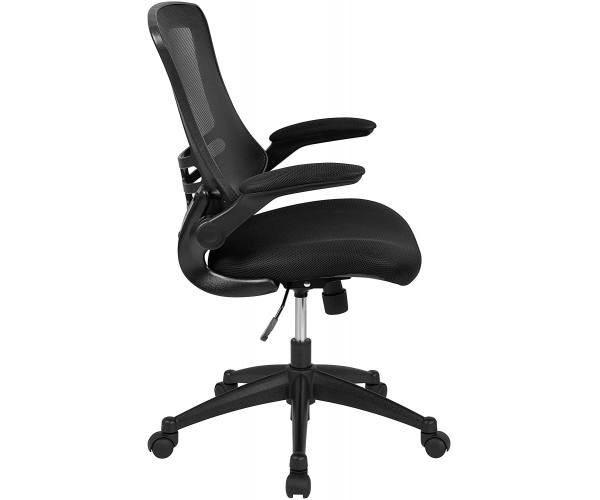 Flash Furniture Bürostuhl mit hoher Rückenlehne, ergonomischer Drehstuhl mit klappbaren Armlehnen und verstellbarer Kopfstütze - foto 3 - photo №1