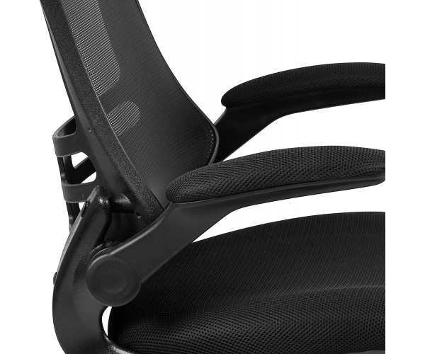 Flash Furniture Bürostuhl mit hoher Rückenlehne, ergonomischer Drehstuhl mit klappbaren Armlehnen und verstellbarer Kopfstütze - foto 5 - photo №1