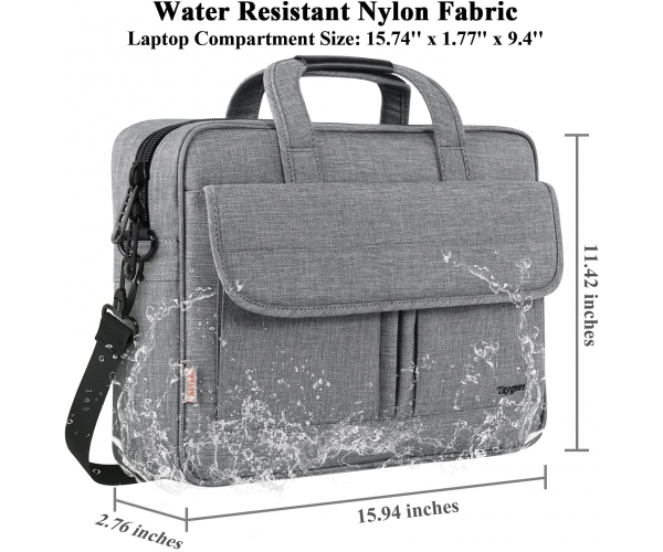 Taygeer Laptop Bag 15.6 Inch Waterproof Briefcase Notebook Bag Laptop Shoulder Bag Computer Bag Business Bag Laptop Shoulder Bag for University School Travel Men Women Grey - photo 1 - photo №1