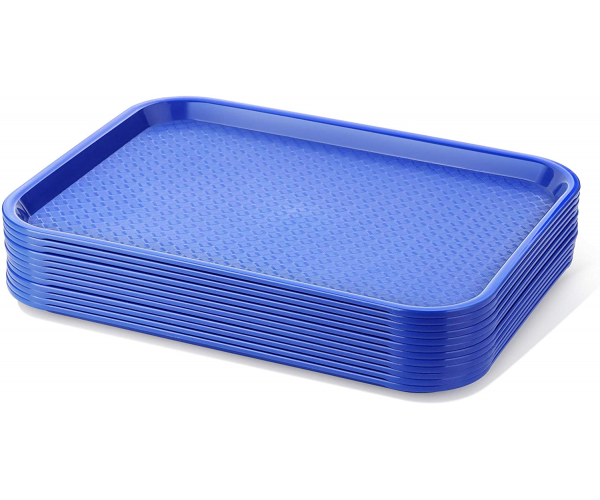 New Star Foodservice 24364 Blue Plastic Fast Food Tray, 10 by 14 Inch, Set of 12 - photo Nr. 1