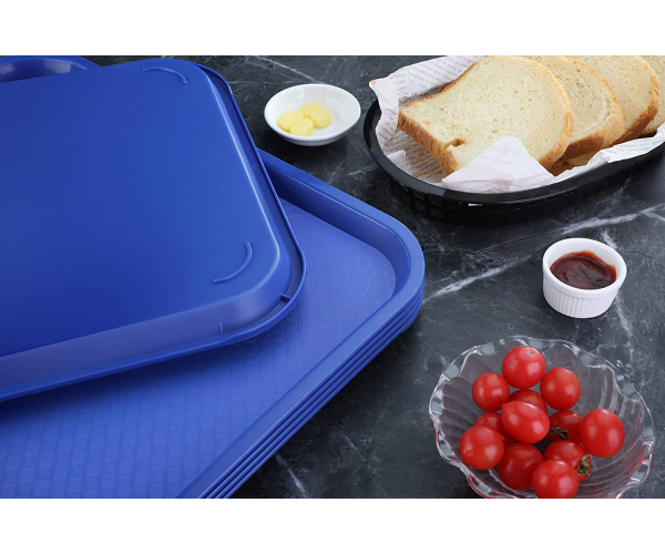 New Star Foodservice 24364 Blaues Kunststoff-Fast-Food-Tablett, 10 x 14 Zoll, 12-Zoll-Set - foto 3 - photo №1