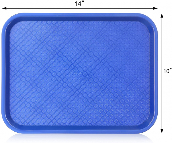 New Star Foodservice 24364 Blue Plastic Fast Food Tray, 10 by 14 Inch, Set of 12 - photo 4 - photo №1