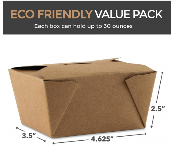 STOCK YOUR HOME Take Out Food Containers Microwaveable Kraft Brown Take Out Boxes 30 oz (50 Pack) Leak and Grease Resistant Food Containers - Recyclable Lunch Box - To Go Containers for Restaurant, Catering and Party - photo 3 - photo №1