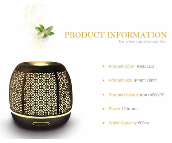 Hot sale new design iron music 500ml bluetooth aroma diffuser with essential oil - photo 2 - photo №1
